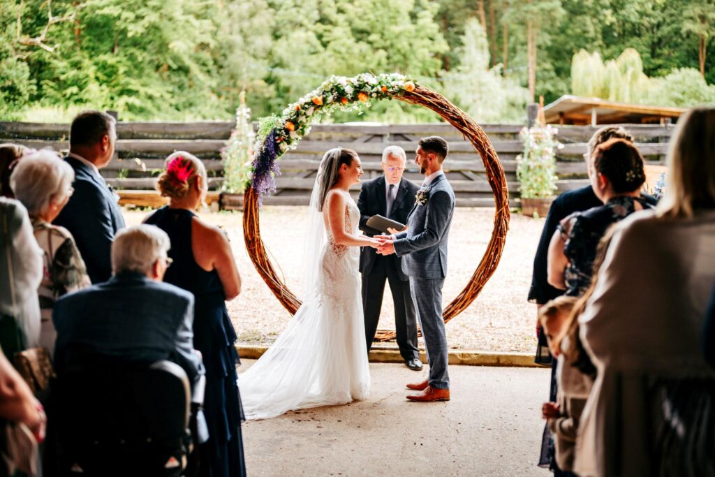 A Civil Weddings celebrant-led ceremony at Captains Wood Barn, Great Totham, Essex